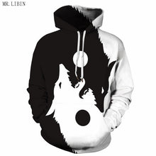 Load image into Gallery viewer, 3D Yin Yang Wolf Hoodies Street Sweatshirt Brand Hooded Men Pullover High Quality Harajuku Men's Sportswear Hip Hop Hoodie
