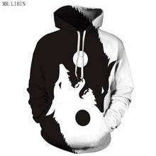 Load image into Gallery viewer, 3D Yin Yang Wolf Hoodies Street Sweatshirt Brand Hooded Men Pullover High Quality Harajuku Men's Sportswear Hip Hop Hoodie