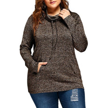 Load image into Gallery viewer, New Autumn European&amp;American Style Women's Plus Size Sweatshirt Casual Loose Solid Large Size Sweatshirt With Pocket